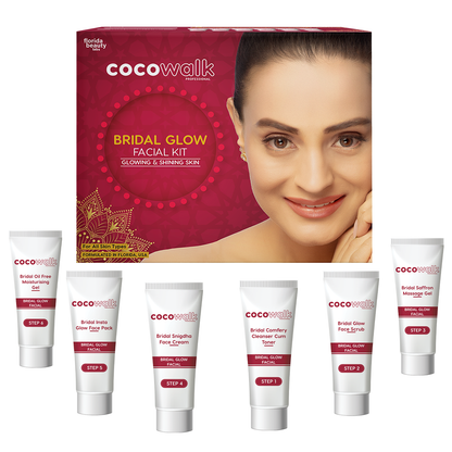 Cocowalk  Bridal Facial Kit 80g | 8 Steps | Brightening & Repair | Almond Oil & Cherry Extract.