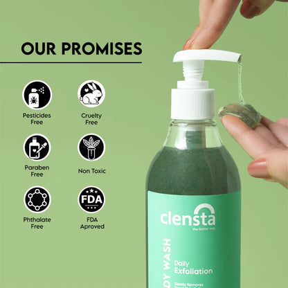 Mamaearth Vitamin C Oil-Free Moisturizer 80 g + Clensta Body Wash Exfoliate (275 Ml) | COMBO.
