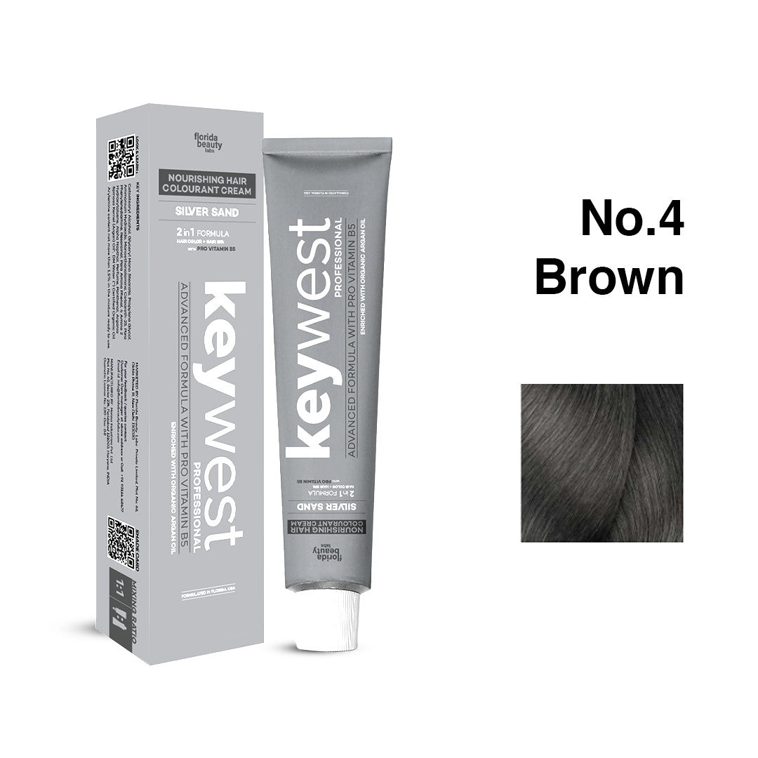 Keywest Silver Sand Color Tube 4 80g + Keywest Silver Sand Developer 20 Vol 1000ml Combo