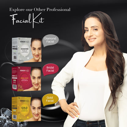 Cocowalk Professional Diamond Facial Kit 60g | 6 Steps | Brightening & Repair | Diamond & Aloe Vera Powder.